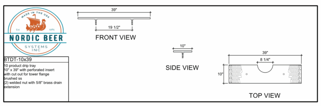 Borg Tee Drip Tray - 10x39