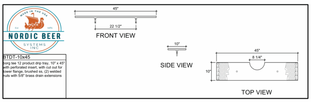 Borg Tee Drip Tray - 10x45