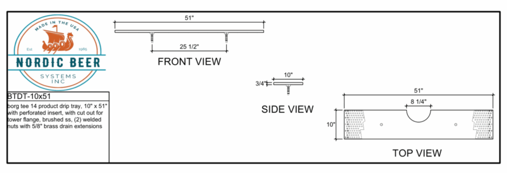 Borg Tee Drip Tray - 10x51