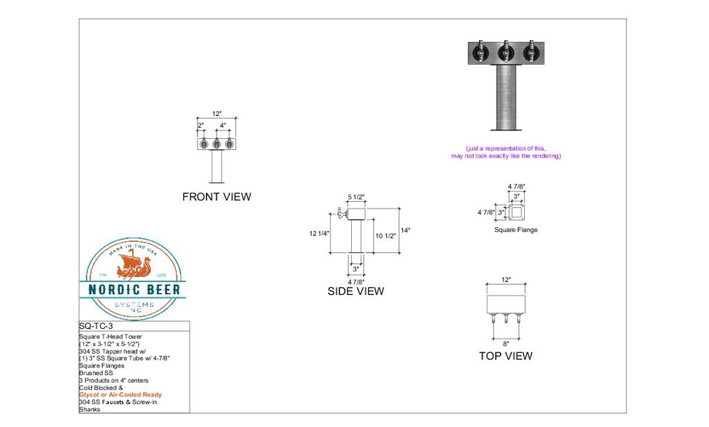 Square T-Head Tower, 3 Products