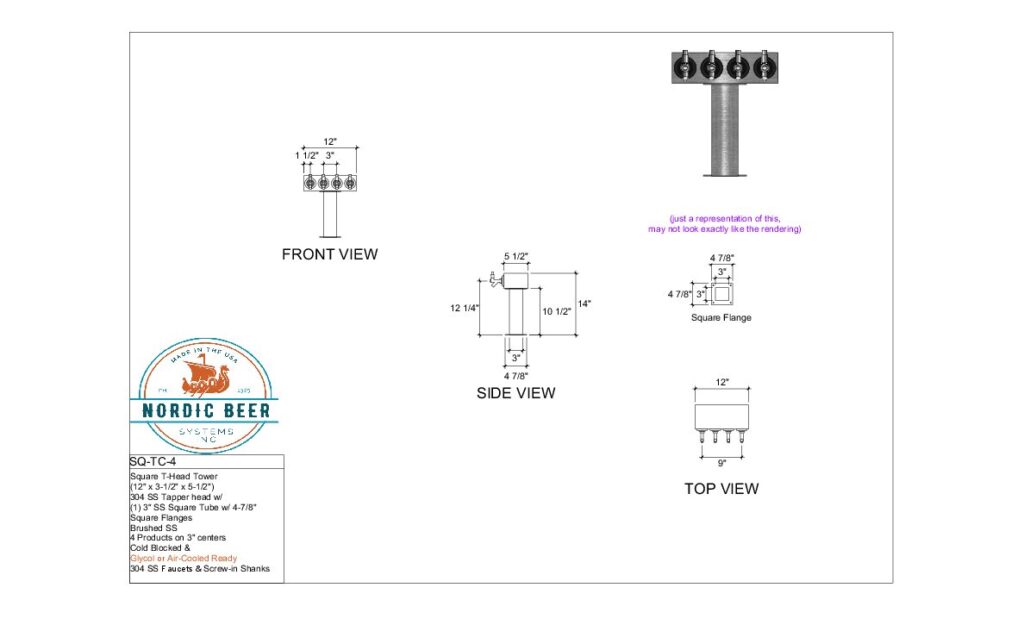 Square T-Head Tower, 4 Products