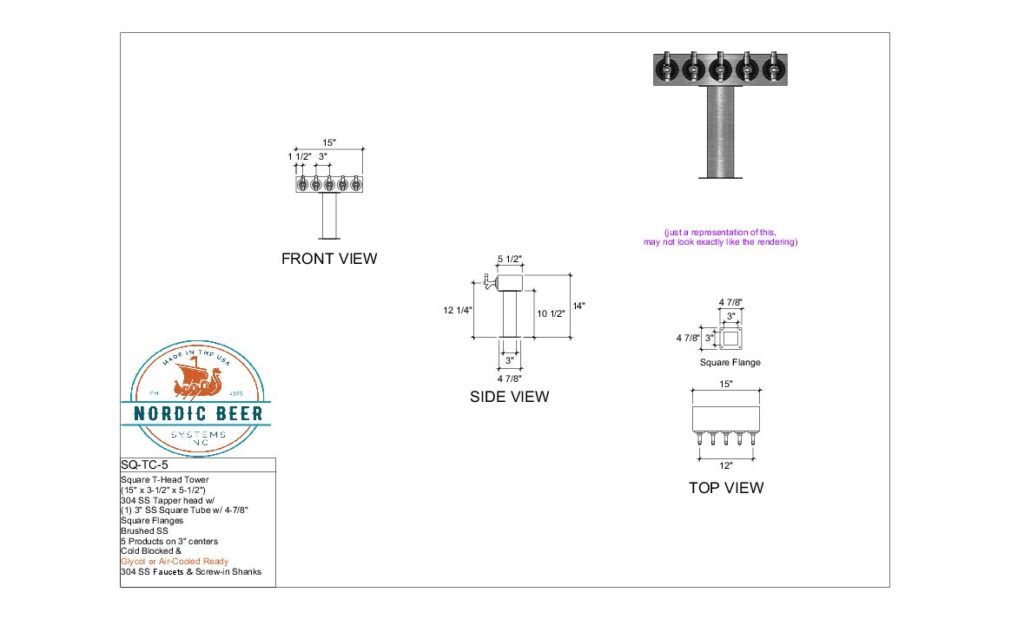 Square T-Head Tower, 5 Products