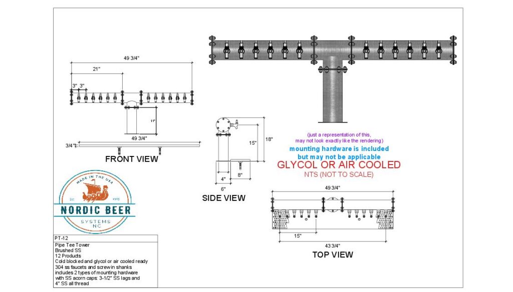 Pipe Tee Tower, 12 Products