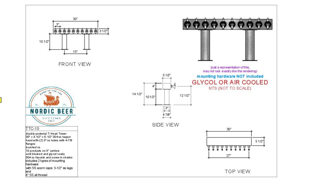 Double Pedestal T-Head Tower, 10 Products
