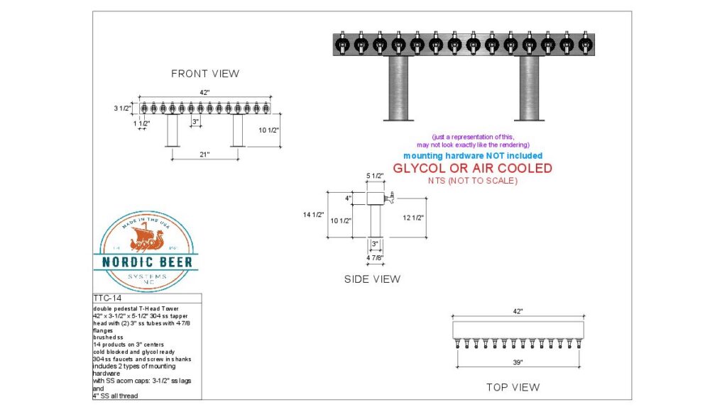 Double Pedestal T-Head Tower, 14 Products