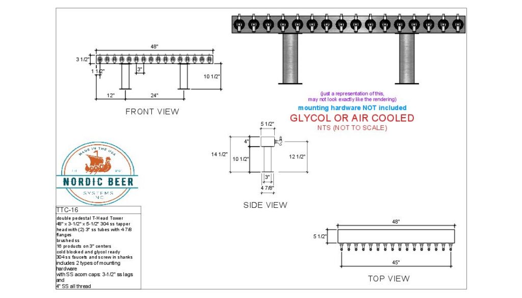 Double Pedestal T-Head Tower, 16 Products