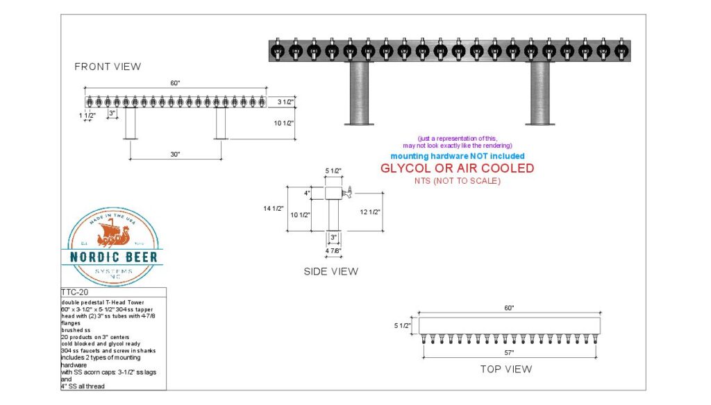 Double Pedestal T-Head Tower, 20 Products