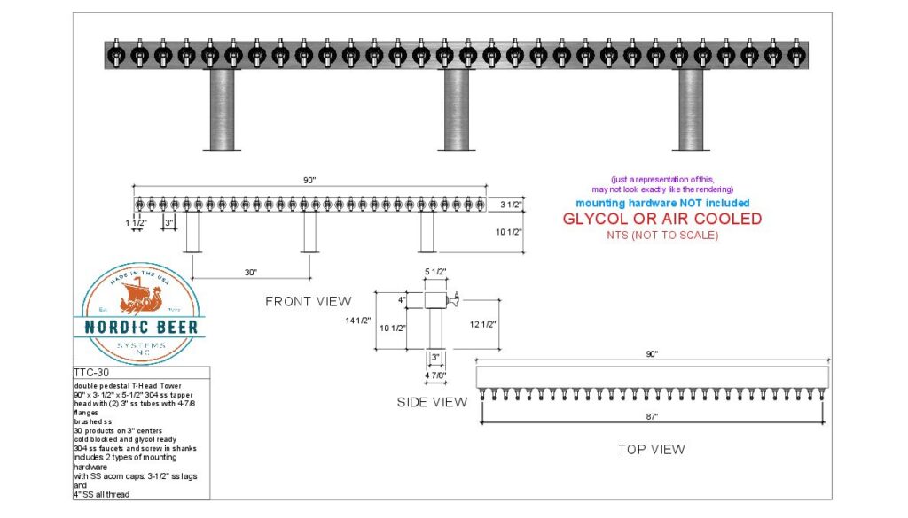 Double Pedestal T-Head Tower, 30 Products